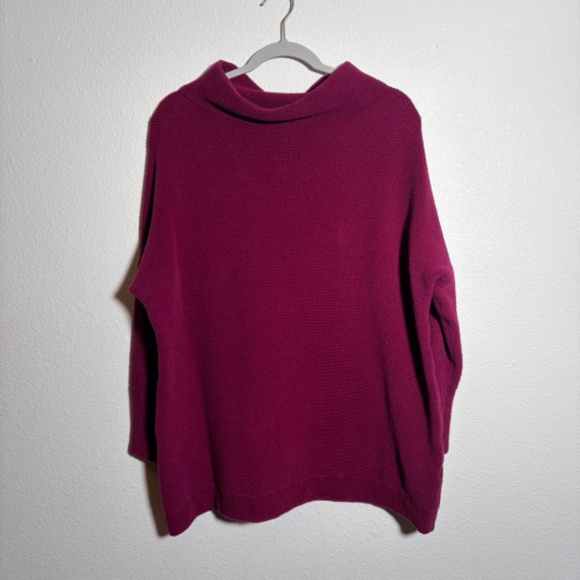 Free People Fuchsia Pink Ottoman Slouchy Tunic Sweater SIZE S - Picture 5 of 16
